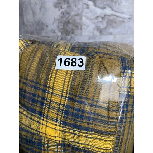 Eddie Bauer Men's Flannel Fleece Lined Shirt Jacket Yellow Plaid Outerwear Sz S - Picture 15 of 15